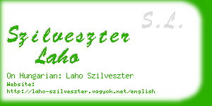 szilveszter laho business card